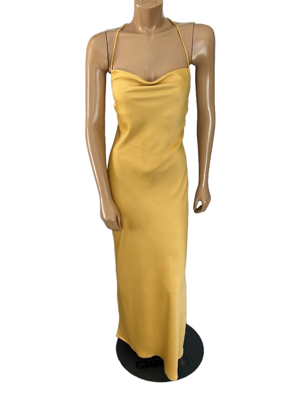 Meshki Mustard Slip Maxi Dress with Cowl Neck